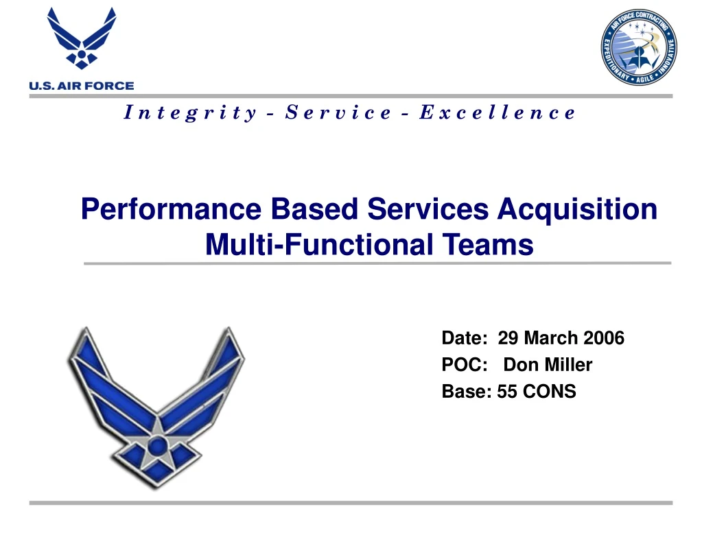 performance based services acquisition multi