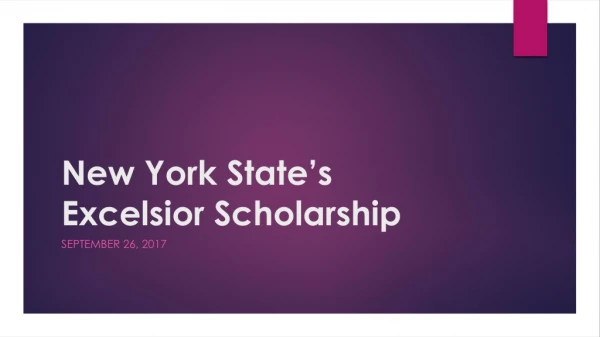 New York State’s Excelsior Scholarship