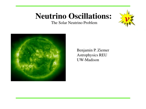 Neutrino Oscillations: