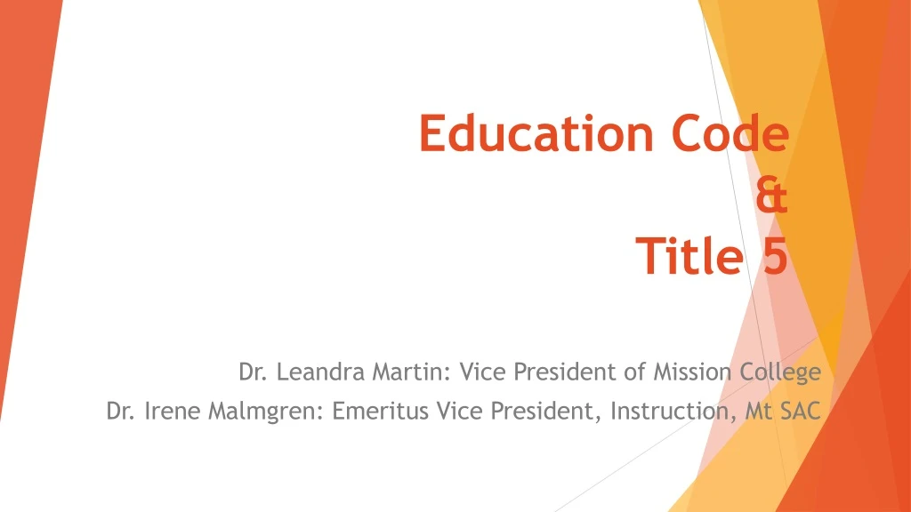 education code title 5