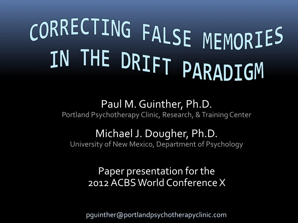 correcting false memories in the drift paradigm