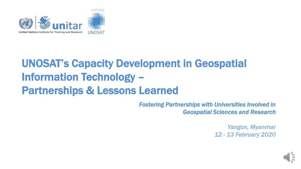 unosat s capacity development in geospatial