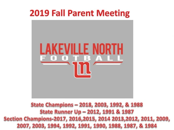 2019 Fall Parent Meeting