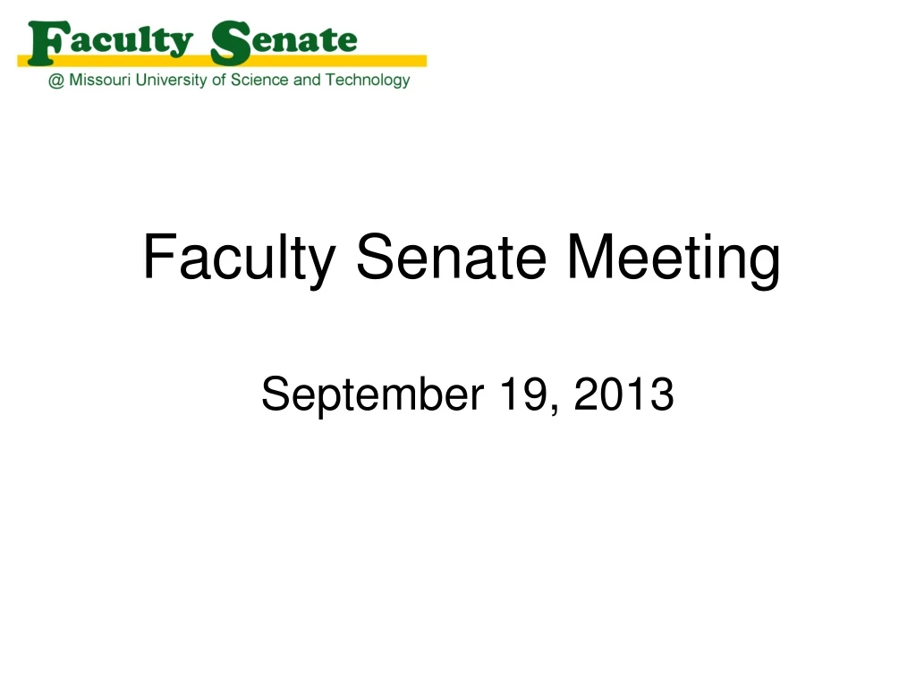 faculty senate meeting september 19 2013