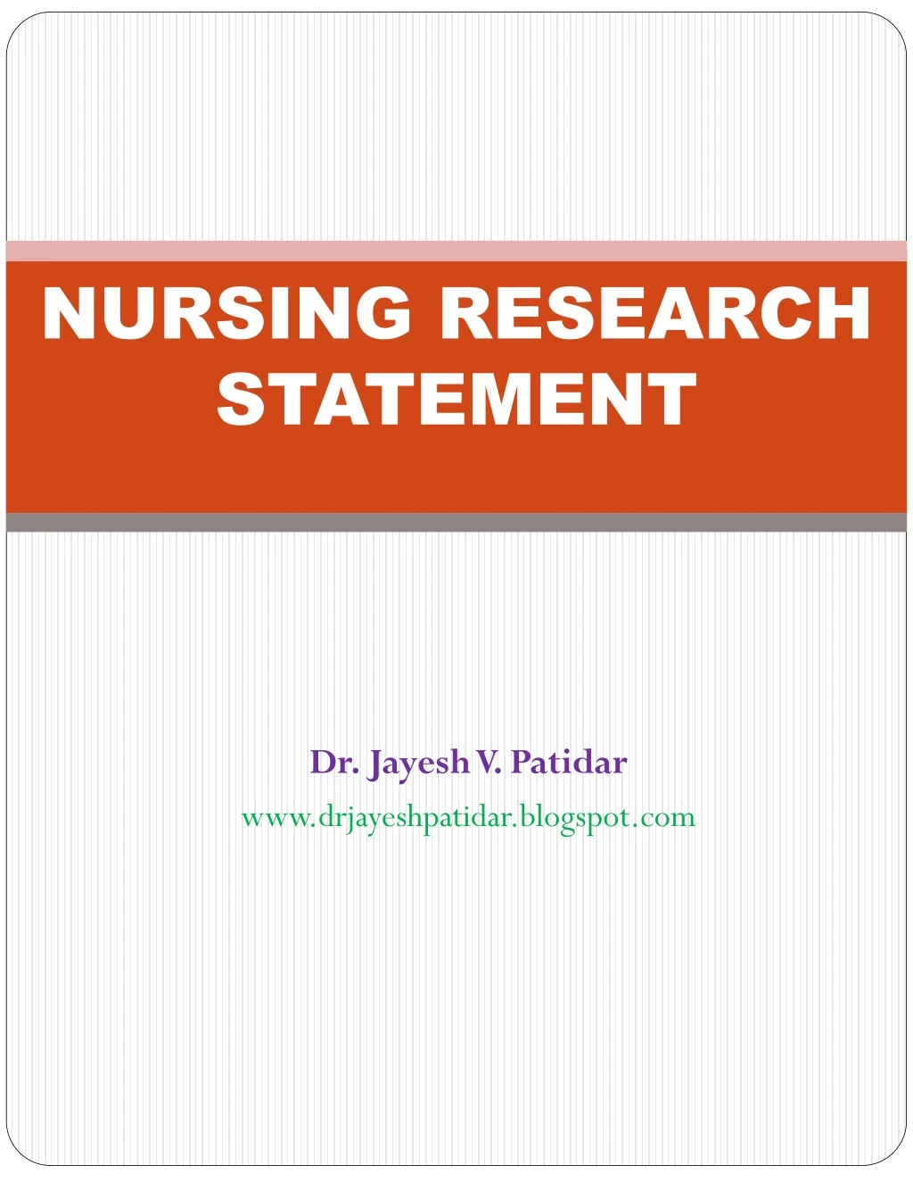 research problem statement in child health nursing