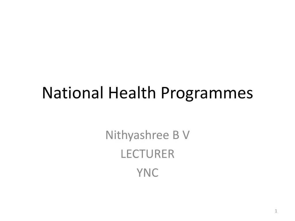 national health programmes