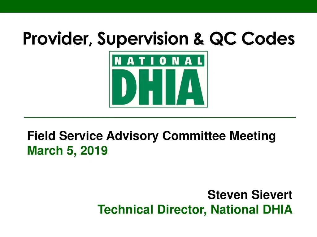 provider supervision qc codes