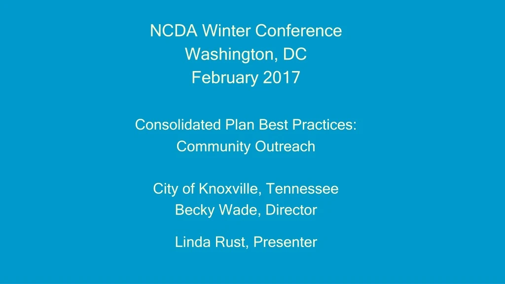 ncda winter conference washington dc february