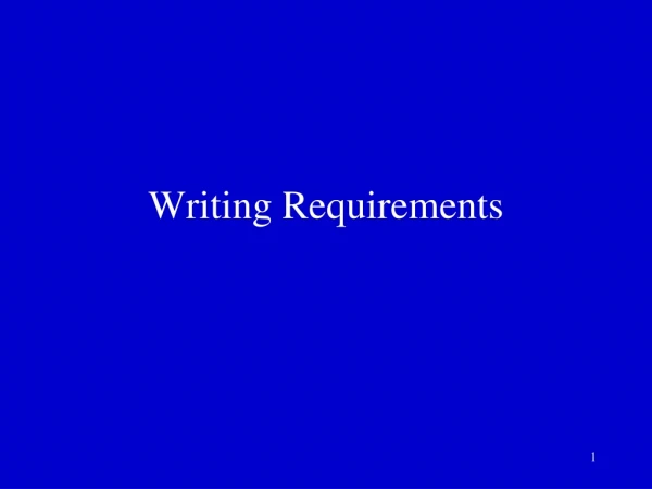 Writing Requirements