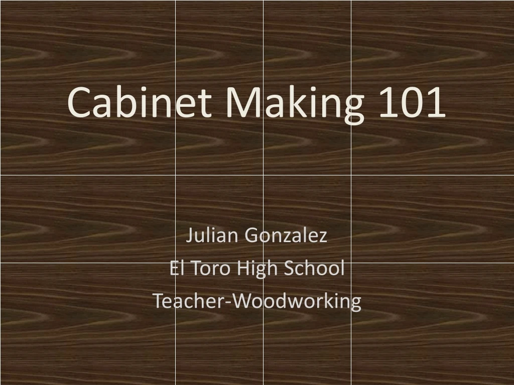 cabinet making 101