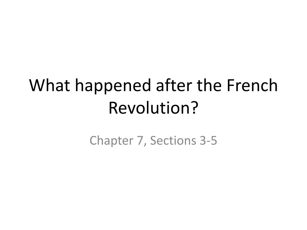 what happened after the french revolution