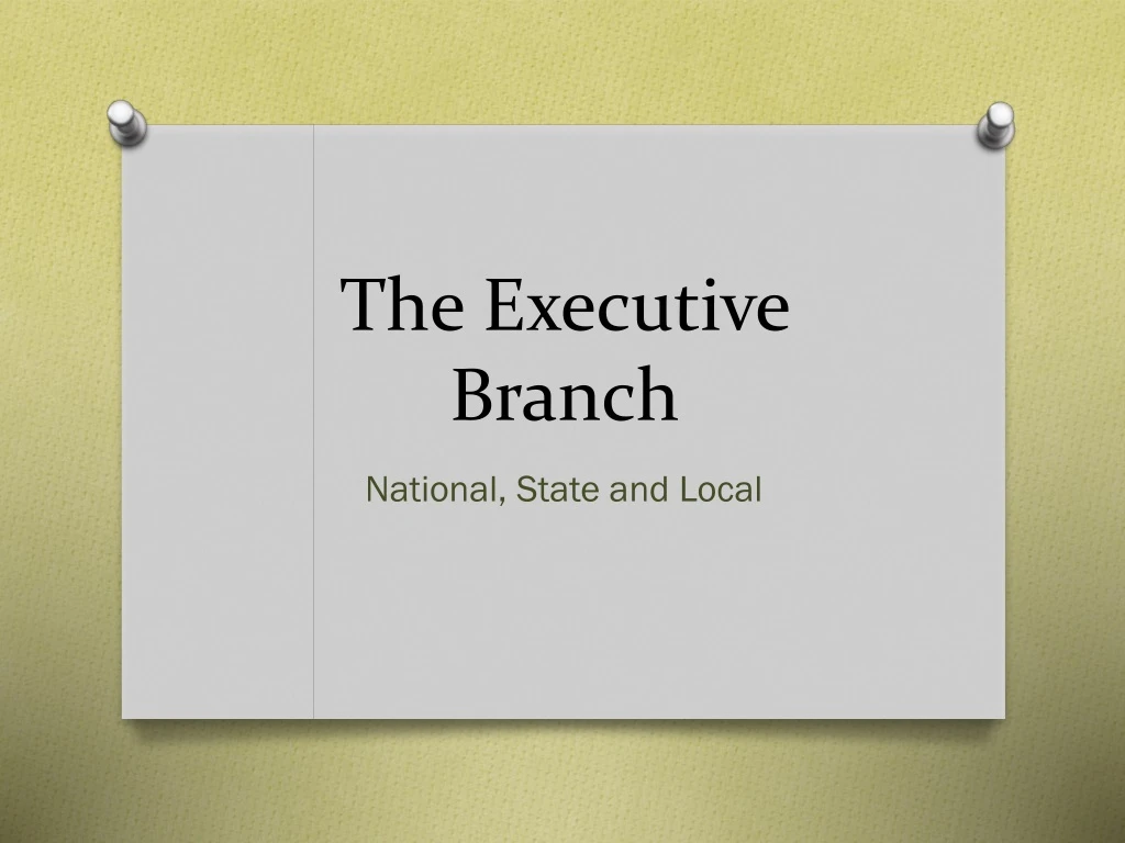 the executive branch