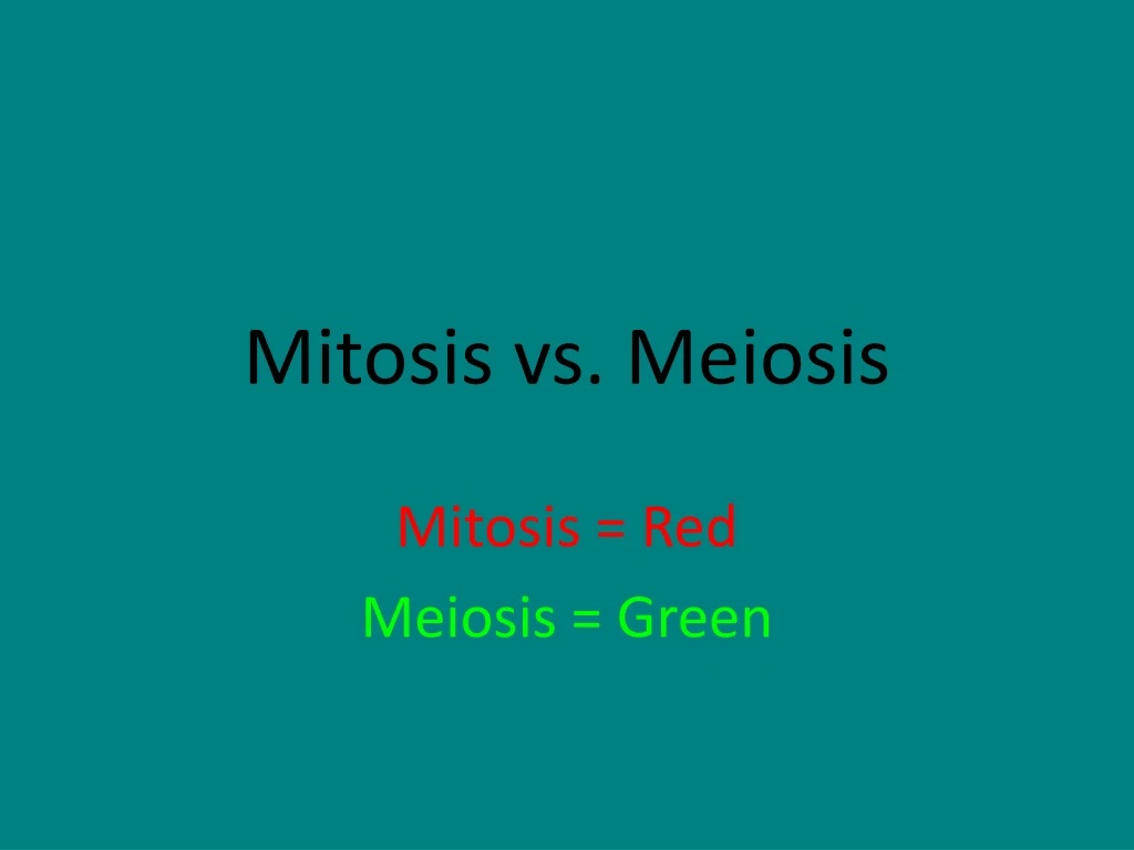 mitosis vs meiosis