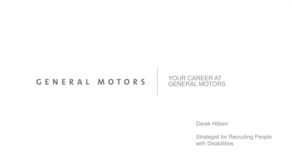 Your career at General motors