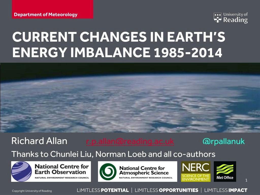 current changes in earth s energy imbalance 1985 2014
