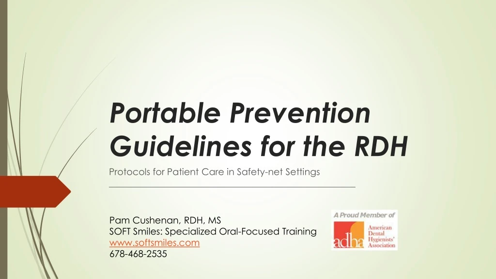 portable prevention guidelines for the rdh