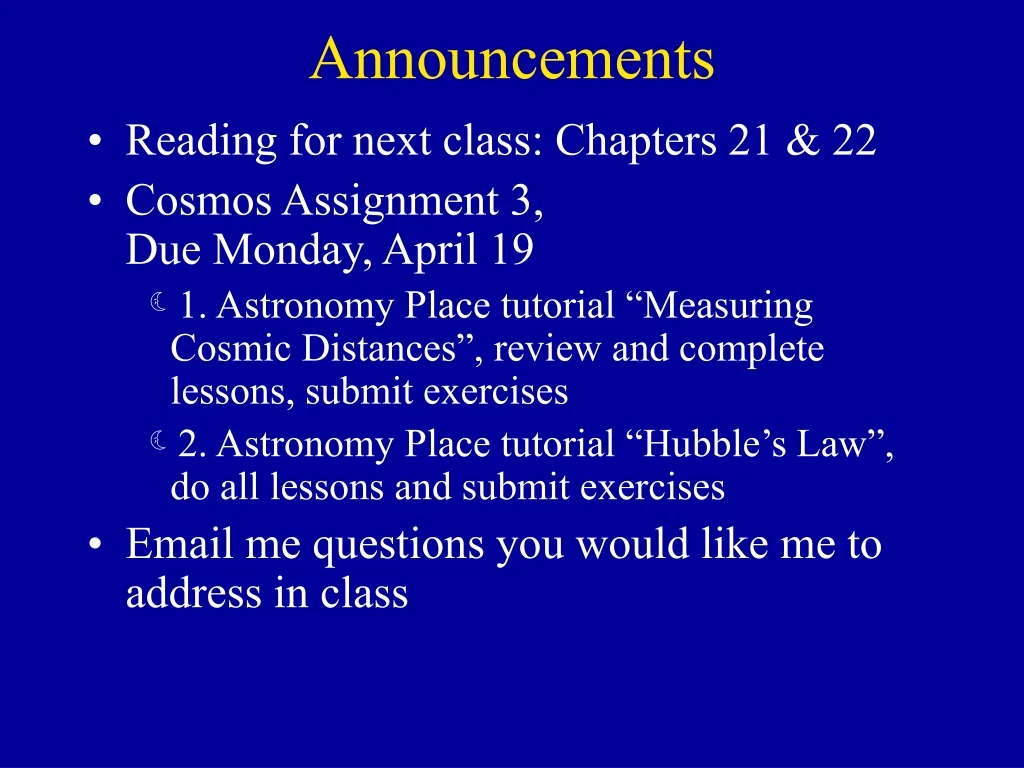 announcements