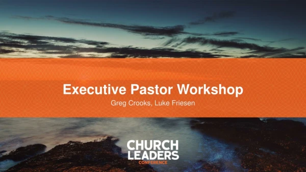 Executive Pastor Workshop