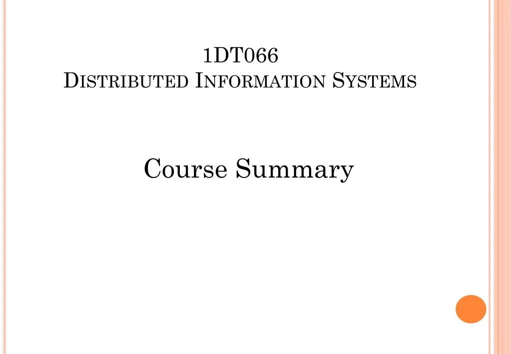 1dt066 distributed information systems