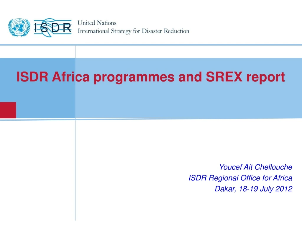 isdr africa programmes and srex report