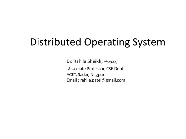 Distributed Operating System