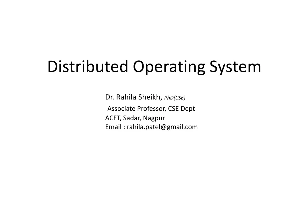 distributed operating system