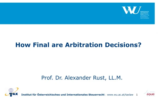 How Final are Arbitration Decisions ?