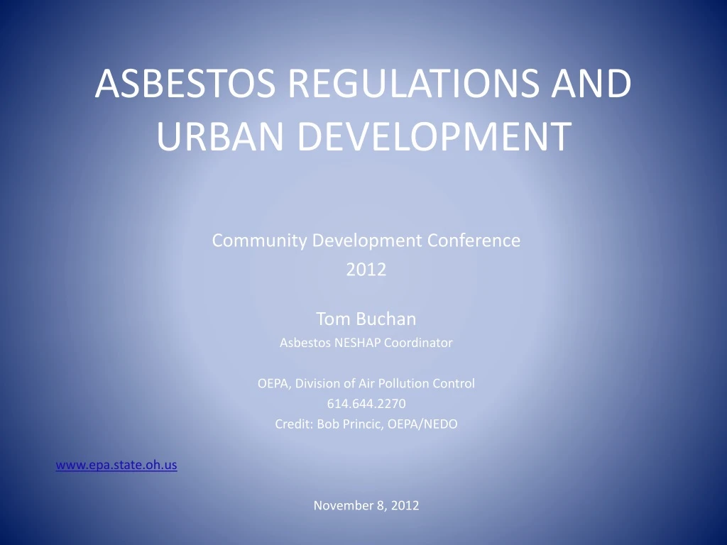 asbestos regulations and urban development