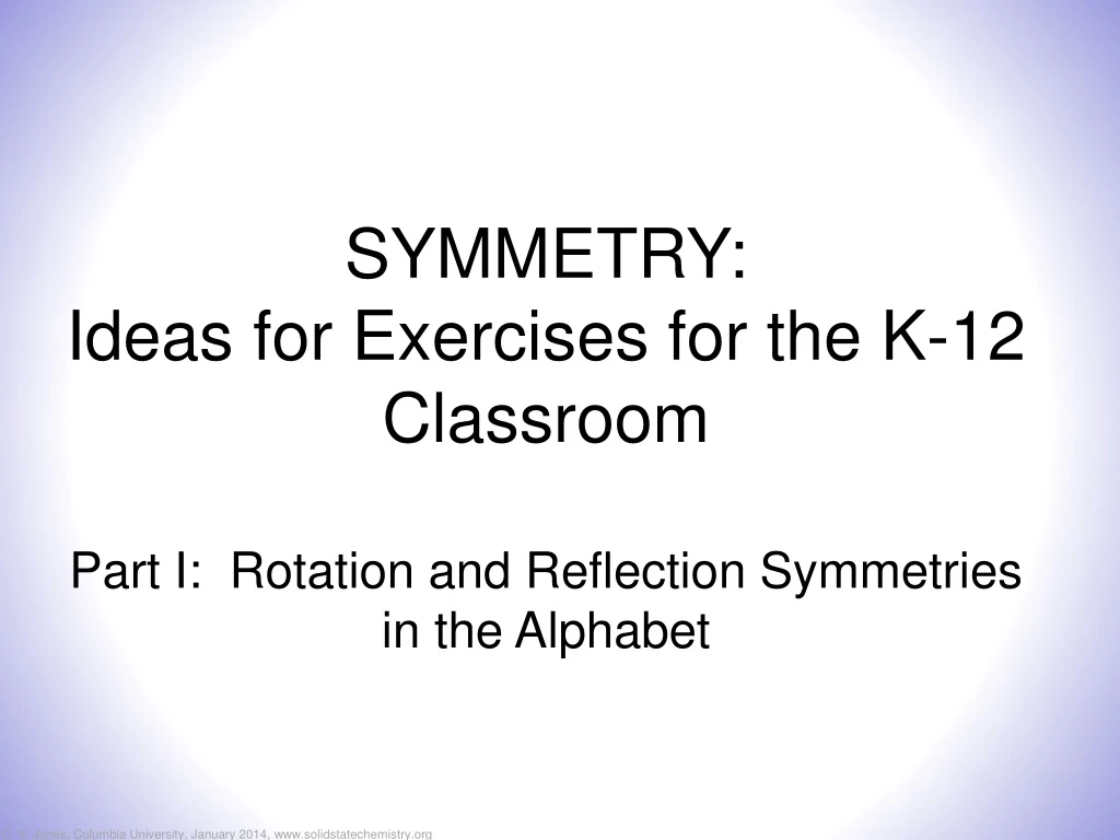 symmetry ideas for exercises