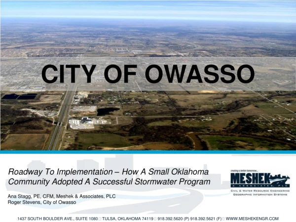 Roadway To Implementation – How A Small Oklahoma Community Adopted A Successful Stormwater Program