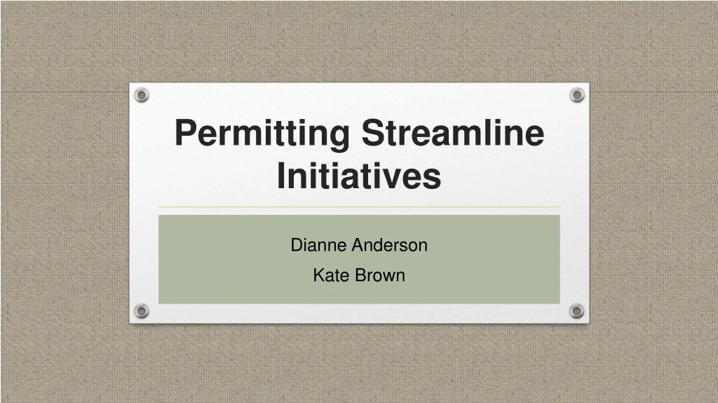 permitting streamline initiatives