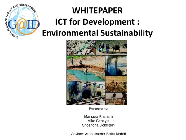 WHITEPAPER ICT for Development : Environmental Sustainability
