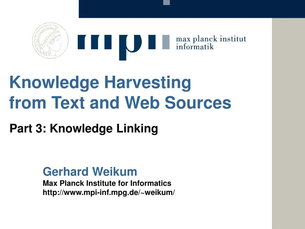 knowledge harvesting f rom text and web sources