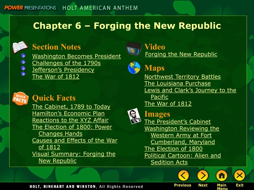 chapter 6 forging the new republic