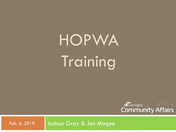 HOPWA Training