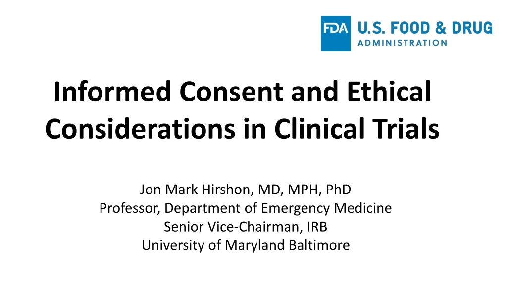 informed consent and ethical considerations in clinical trials