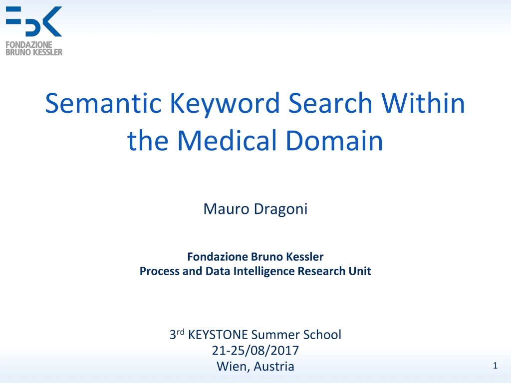 semantic keyword search within the medical domain