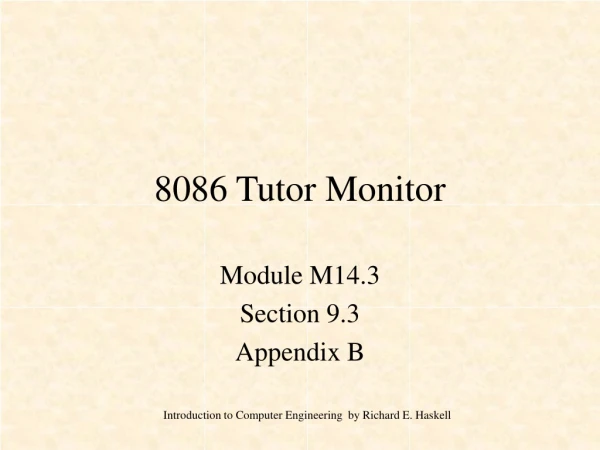 8086 Tutor Monitor