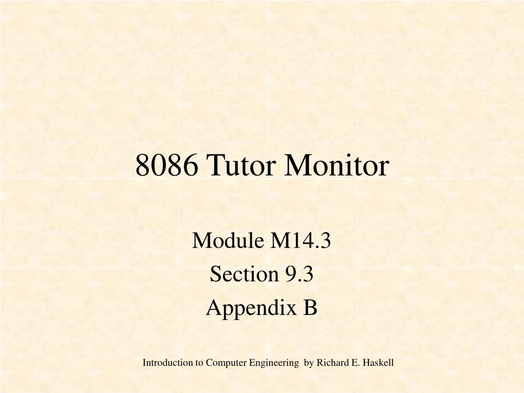 8086 tutor monitor