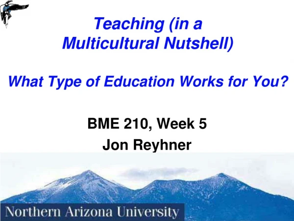 Teaching (in a Multicultural Nutshell) What Type of Education Works for You?