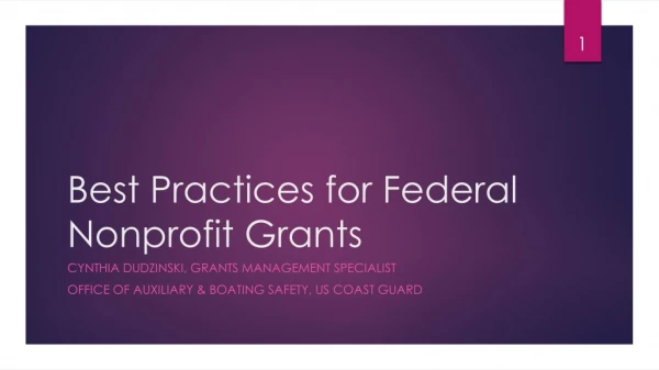 Best Practices for Federal Nonprofit Grants