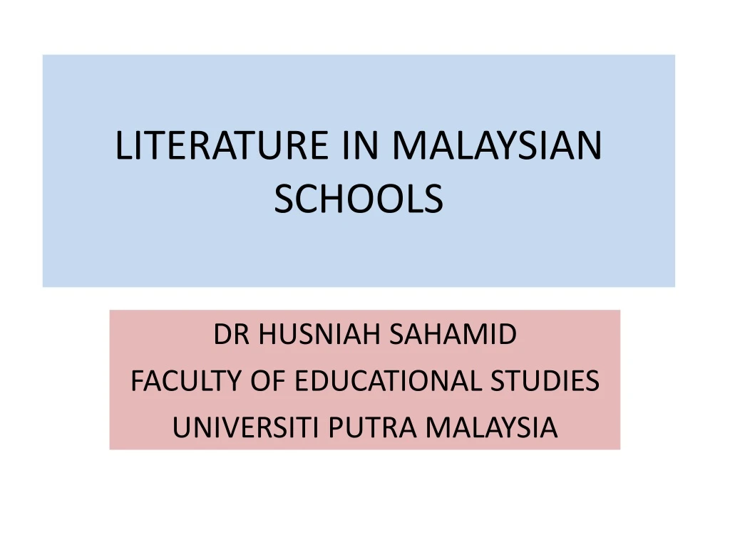 literature in malaysian schools