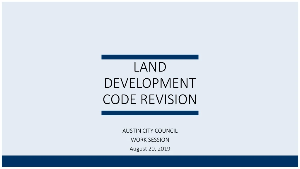 land development code revision