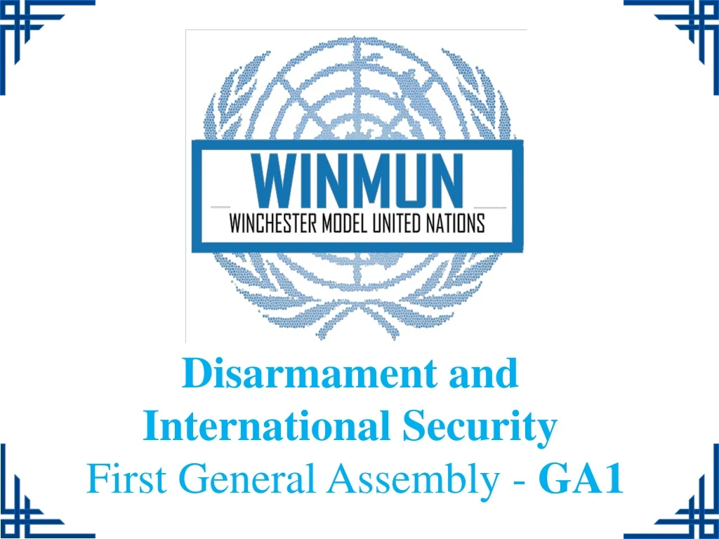 disarmament and international security first