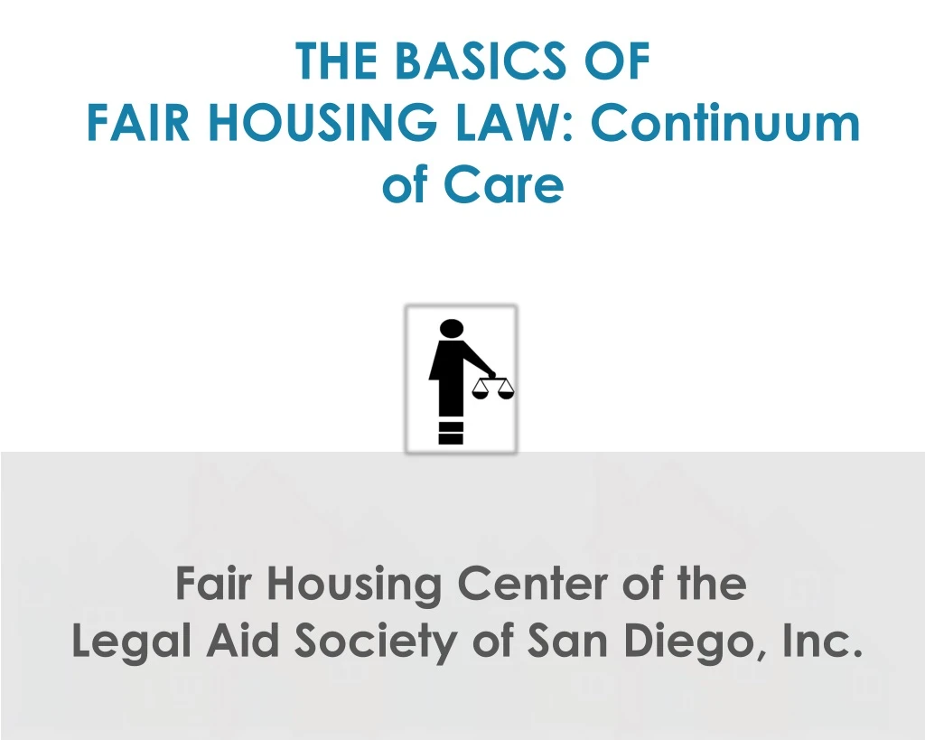 the basics of fair housing law continuum of care