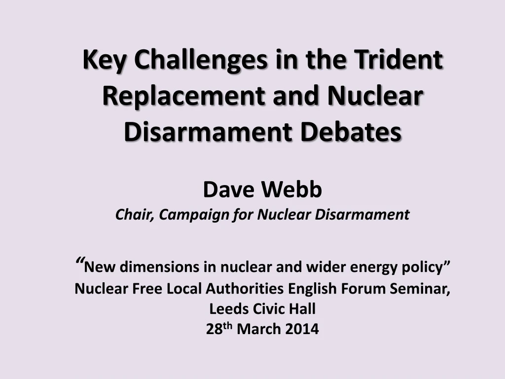 key challenges in the trident replacement