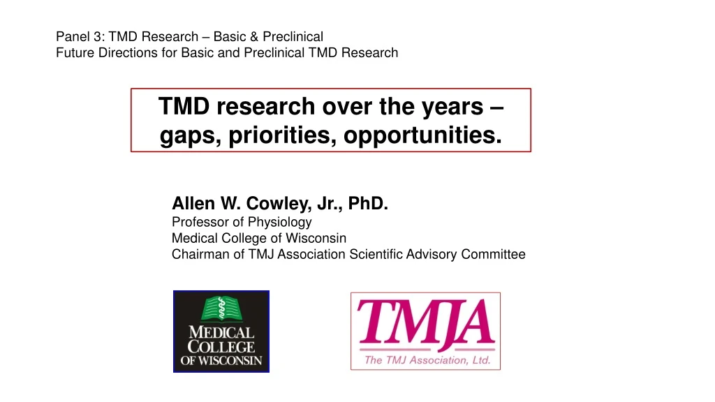 panel 3 tmd research basic preclinical future