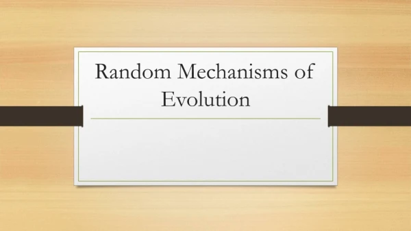 Random Mechanisms of Evolution