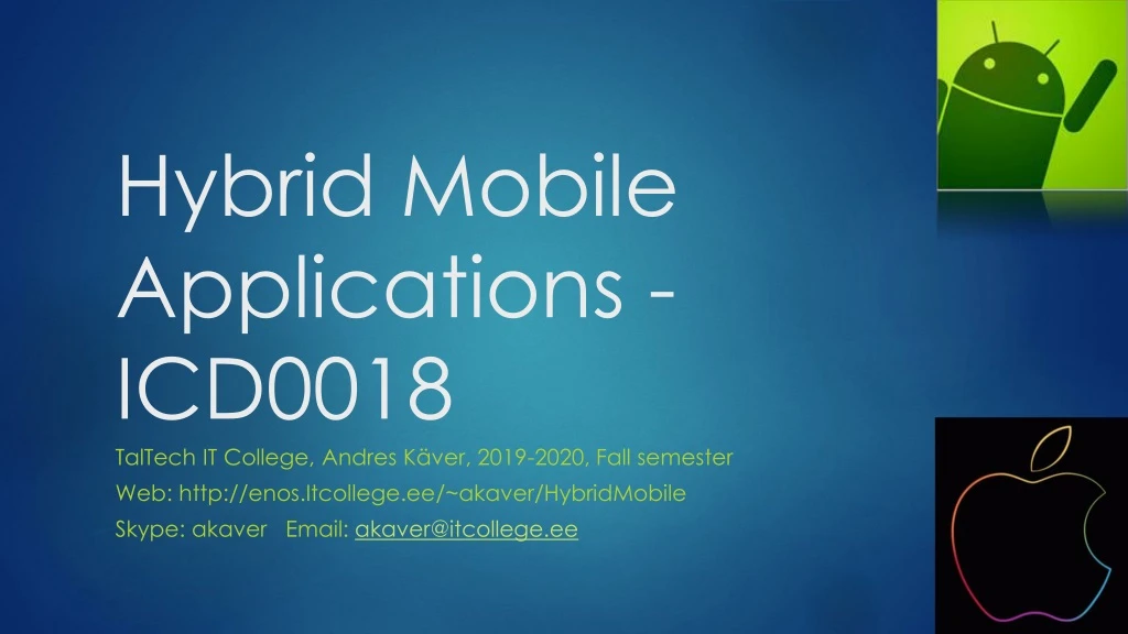 hybrid mobile applications icd0018