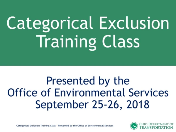 Categorical Exclusion Training Class